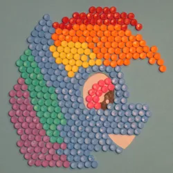 Size: 3414x3414 | Tagged: safe, artist:malte279, derpibooru import, rainbow dash, pony, craft, diabetes, mosaic, plastic, wip