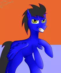 Size: 2160x2560 | Tagged: semi-grimdark, artist:jimmy draws, derpibooru import, oc, oc:doodman, unofficial characters only, pegasus, pony, angry, commission, male, solo, stallion, wings