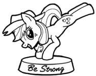 Size: 188x150 | Tagged: safe, derpibooru import, applejack, earth pony, pony, fallout equestria, fallout equestria: commonwealth, fanfic, black and white, bucking, cowboy hat, cutie mark, fanfic art, female, grayscale, hat, hooves, mare, ministry mares, ministry mares statuette, monochrome, open mouth, picture for breezies, simple background, solo, statuette, transparent background