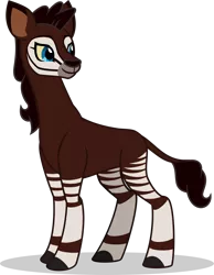 Size: 864x1114 | Tagged: safe, artist:mlp-trailgrazer, derpibooru import, oc, unofficial characters only, okapi, pony, ambiguous gender, quadrupedal, show accurate, simple background, solo, transparent background
