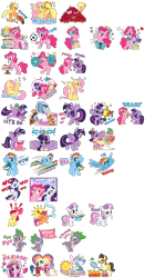 Size: 1295x2464 | Tagged: safe, derpibooru import, official, ace, ace point, angel bunny, apple bloom, applejack, fluttershy, pinkie pie, princess cadance, princess celestia, rainbow dash, rarity, scootaloo, spike, sweetie belle, twilight sparkle, twilight sparkle (alicorn), alicorn, apple, big crown thingy, book, cake, cart, clothes, coronation dress, crying, cutie mark crusaders, dress, element of magic, flag, flying, food, football, hair curlers, heart, jewelry, mailbox, mud mask, official art, oven mitts, present, regalia, simple background, sleeping, sports, sticker, sticker set, stock image, tennis, tennis racket, transparent background