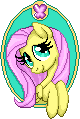 Size: 80x119 | Tagged: safe, artist:srsishere, derpibooru import, fluttershy, pegasus, pony, bust, cute, female, folded wings, looking at you, mare, pixel art, portrait, shyabetes, simple background, solo, transparent background, wings