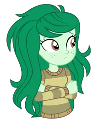 Size: 3402x4335 | Tagged: safe, artist:mandash1996, derpibooru import, wallflower blush, equestria girls, equestria girls series, forgotten friendship, clothes, crossed arms, cute, female, flowerbetes, freckles, simple background, solo, sweater, transparent background, vector