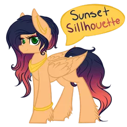 Size: 2449x2449 | Tagged: safe, artist:blocksy-art, derpibooru import, oc, oc:sunset silhouette, pegasus, pony, female, mare, simple background, solo, transparent background