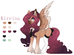 Size: 1244x925 | Tagged: safe, artist:lunawolf28, derpibooru import, oc, oc:kireina, pegasus, pony, clothes, female, mare, necktie, reference sheet, simple background, socks, solo, transparent background