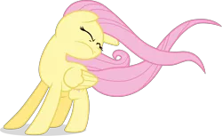 Size: 4754x2914 | Tagged: safe, artist:tomfraggle, derpibooru import, fluttershy, pony, hurricane fluttershy, eyes closed, female, simple background, solo, transparent background, vector, windswept mane