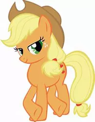 Size: 234x300 | Tagged: safe, derpibooru import, applejack, cutie mark, eye sparkles, hat, simple background, solo, transparent background, wat, what has science done, wingding eyes