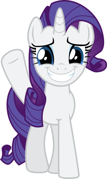 Size: 2035x3383 | Tagged: safe, artist:tomfraggle, derpibooru import, rarity, pony, unicorn, dragon quest, female, looking at you, mare, raised hoof, she knows, simple background, smile and wave, smiling, solo, transparent background, vector, waving