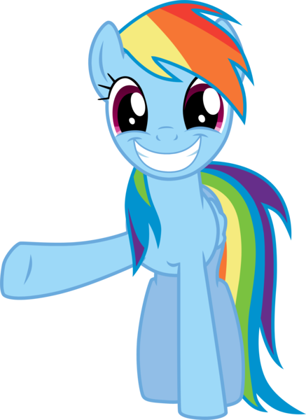 Size: 2506x3437 | Tagged: safe, artist:tomfraggle, derpibooru import, rainbow dash, pegasus, pony, female, looking at you, mare, raised hoof, simple background, smile and wave, smiling, solo, transparent background, vector, waving