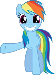 Size: 2506x3437 | Tagged: safe, artist:tomfraggle, derpibooru import, rainbow dash, pegasus, pony, female, looking at you, mare, raised hoof, simple background, smile and wave, smiling, solo, transparent background, vector, waving