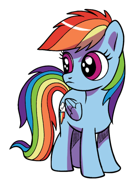 Size: 620x840 | Tagged: safe, artist:pencils, derpibooru import, idw, rainbow dash, pegasus, pony, spoiler:comic, spoiler:comicidw2020, background removed, comics, cropped, female, filly, filly rainbow dash, simple background, solo, transparent background, younger