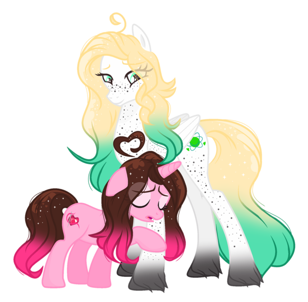 Size: 1024x1004 | Tagged: safe, artist:nini-the-kitten, derpibooru import, oc, oc:nicole, oc:uranium decay, ponified, unofficial characters only, object pony, original species, pegasus, pony, unicorn, element pony, simple background, transparent background