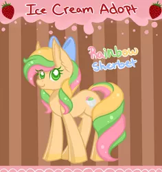 Size: 1024x1083 | Tagged: safe, artist:blocksy-art, derpibooru import, oc, oc:rainbow sherbet, pony, unicorn, female, mare, solo