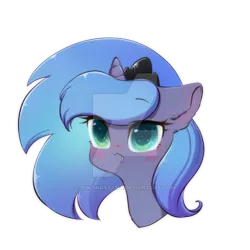 Size: 600x600 | Tagged: safe, artist:yukandasama, derpibooru import, princess luna, alicorn, pony, cute, deviantart watermark, female, mare, obtrusive watermark, simple background, solo, transparent background, watermark