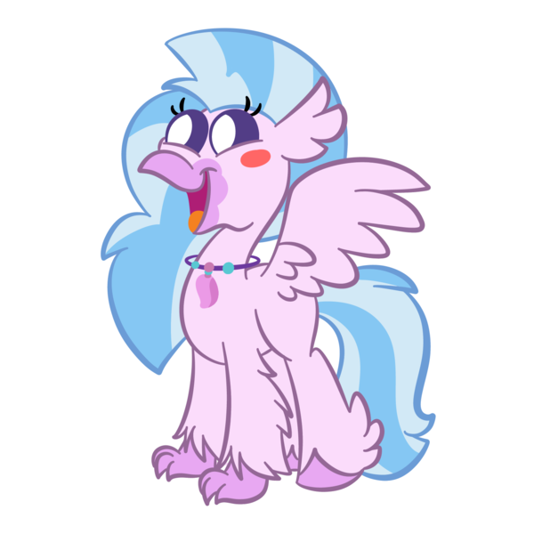 Size: 1500x1500 | Tagged: artist:amethystcutey, chibi, classical hippogriff, cute, derpibooru import, diastreamies, female, hippogriff, open mouth, part of a set, safe, silverstream, simple background, smiling, solo, transparent background