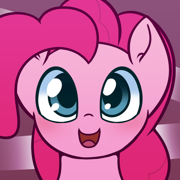 Size: 1000x1000 | Tagged: safe, artist:puetsua, derpibooru import, pinkie pie, earth pony, pony, avatar, bust, cute, diapinkes, female, looking at you, mare, open mouth, portrait, smiling