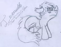 Size: 1328x1008 | Tagged: safe, artist:innauth, deleted from derpibooru, derpibooru import, oc, unofficial characters only, pony, diaper, diaper fetish, fetish, image, male, png, poofy diaper, sketch, sleepless, solo, stallion, tired, traditional art