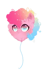 Size: 501x762 | Tagged: safe, artist:rossignolet, derpibooru import, pinkie pie, balloon pony, inflatable pony, pony, alternate hair color, balloon, cheek fluff, chin fluff, colored pupils, cute, diapinkes, ear fluff, female, fluffy, gradient mane, messy mane, multicolored eyes, multicolored hair, simple background, smiling, solo, starry eyes, transparent background, wat, wingding eyes