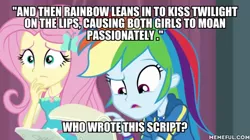 Size: 600x337 | Tagged: safe, derpibooru import, edit, edited screencap, screencap, fluttershy, rainbow dash, equestria girls, equestria girls series, stressed in show, caption, geode of fauna, geode of super speed, image macro, magical geodes, meme, memeful.com, text