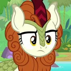 Size: 1080x1080 | Tagged: autumn blaze, cropped, derpibooru import, female, kirin, safe, screencap, solo, sounds of silence