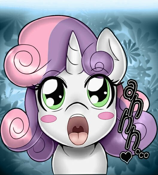 Size: 528x584 | Tagged: suggestive, artist:anibaruthecat, derpibooru import, edit, sweetie belle, pony, unicorn, comic:cutiemark check-up, blushing, cropped, cute, dialogue, diasweetes, esophagus, female, filly, gullet, heart, mawshot, open mouth, tongue out, uvula