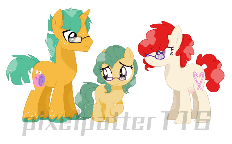 Size: 826x512 | Tagged: safe, artist:oixie-patters116, derpibooru import, snails, twist, pony, family, female, male, offspring, parent:snails, parent:twist, parents:snailstwist, shipping, snailstwist, straight