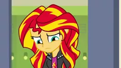 Size: 1920x1080 | Tagged: safe, derpibooru import, screencap, sunset shimmer, equestria girls, rainbow rocks, canterlot high, cute, female, lockers, sad, shimmerbetes, solo, sunsad shimmer