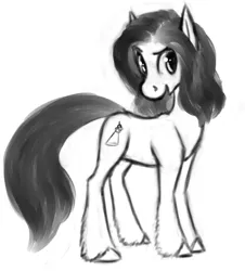 Size: 631x698 | Tagged: safe, artist:tempusfidgets, deleted from derpibooru, derpibooru import, oc, oc:limelight, unofficial characters only, earth pony, pony, male, monochrome, simple background, solo