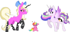 Size: 4940x2280 | Tagged: safe, artist:nootaz, derpibooru import, oc, oc:prince bloodshed, oc:princess collective, oc:queen mary sue, alicorn, pony, alicorn oc, donut steel, horn, toddler, wings