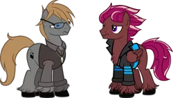 Size: 1979x1125 | Tagged: safe, artist:theeditormlp, derpibooru import, oc, oc:base hunter, oc:the editor, unofficial characters only, earth pony, pegasus, pony, angry, clothes, glasses, jacket, male, simple background, stallion, transparent background