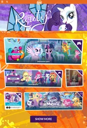 Size: 720x1059 | Tagged: safe, derpibooru import, official, applejack, fluttershy, pinkie pie, rainbow dash, rarity, sci-twi, silverstream, smolder, spike, sunset shimmer, twilight sparkle, twilight sparkle (alicorn), alicorn, dragon, equestria girls, equestria girls series, my little pony: the movie, pinkie pie and the cupcake calamity, rainbow dash brings the blitz, twilight sparkle's science fair sparks, applejack's hat, clothes, cowboy hat, equestria girls forever, equestria girls logo, fashion photo booth, female, geode of empathy, geode of shielding, geode of super strength, geode of telekinesis, glasses, hat, humane five, humane seven, humane six, irl, laura schuffman, looking at you, magical geodes, male, mane six, my little pony logo, one eye closed, photo, ponytail, rarity month, school of friendship, website, winged spike, wink