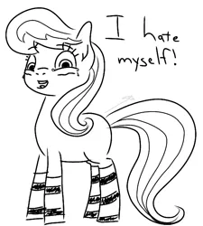 Size: 584x650 | Tagged: safe, artist:soctavia, derpibooru import, oc, oc:soctavia, pony, dialogue, female, mare, self loathing, solo