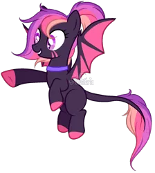 Size: 1264x1408 | Tagged: safe, artist:aledera, derpibooru import, oc, oc:neon night, bat pony, pony, female, mare, simple background, solo, transparent background