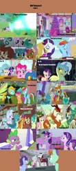 Size: 1760x3958 | Tagged: safe, artist:nightshadowmlp, derpibooru import, edit, edited screencap, screencap, applejack, autumn blaze, berry blend, berry bliss, chancellor neighsay, citrine spark, cozy glow, discord, fire quacker, fluttershy, gallus, huckleberry, lightning dust, november rain, ocellus, peppermint goldylinks, pinkie pie, rain shine, rainbow dash, rarity, rockhoof, sandbar, scootaloo, silverstream, sludge (dragon), smolder, spike, starlight glimmer, trixie, twilight sparkle, twilight sparkle (alicorn), yona, alicorn, changedling, changeling, dragon, earth pony, gryphon, hippogriff, kirin, pegasus, pony, unicorn, yak, a matter of principals, a rockhoof and a hard place, father knows beast, friendship university, road to friendship, school raze, season 8, sounds of silence, the end in friend, the hearth's warming club, the washouts (episode), what lies beneath, yakity-sax, spoiler:s08, angry, background pony, book, clothes, dragoness, female, filly, friendship student, hearth's warming tree, male, mane seven, mane six, mare, mlp season compilation, nervous, season 8 compilation, slime, stallion, student six, tree, uniform, wall of tags, washouts uniform, winged spike, yovidaphone