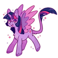 Size: 540x540 | Tagged: safe, artist:horsepaws, derpibooru import, twilight sparkle, twilight sparkle (alicorn), alicorn, pony, chest fluff, cute, ear fluff, female, leonine tail, mare, open mouth, simple background, solo, sparkles, starry eyes, transparent background, twiabetes, two toned wings, unshorn fetlocks, wingding eyes, wings