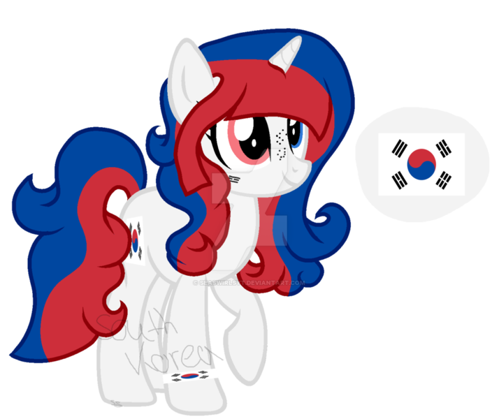 Size: 1024x860 | Tagged: safe, artist:seaswirlsyt, derpibooru import, ponified, pony, unicorn, deviantart watermark, female, heterochromia, mare, nation ponies, obtrusive watermark, simple background, solo, south korea, transparent background, watermark