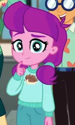 Size: 402x667 | Tagged: safe, derpibooru import, screencap, doodle bug, garden grove, lily longsocks, hedgehog, equestria girls, equestria girls series, street magic with trixie, spoiler:eqg series (season 2), background human, cropped, male, offscreen character