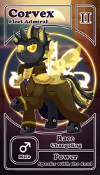 Size: 800x1399 | Tagged: artist:vavacung, card, changeling, changeling oc, character card, derpibooru import, male, oc, pactio card, safe, yellow changeling