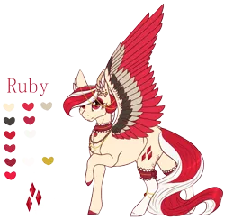 Size: 855x833 | Tagged: safe, artist:lunawolf28, derpibooru import, oc, oc:ruby, pegasus, pony, clothes, colored wings, female, mare, multicolored wings, reference sheet, simple background, socks, solo, transparent background, wings