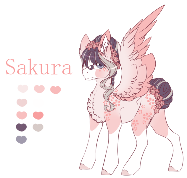 Size: 978x928 | Tagged: safe, artist:lunawolf28, derpibooru import, oc, oc:sakura, pegasus, pony, female, mare, reference sheet, simple background, solo, transparent background