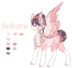 Size: 978x928 | Tagged: safe, artist:lunawolf28, derpibooru import, oc, oc:sakura, pegasus, pony, female, mare, reference sheet, simple background, solo, transparent background