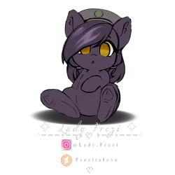 Size: 4000x4000 | Tagged: safe, artist:ladyfrezi, derpibooru import, oc, oc:mir, unofficial characters only, pegasus, pony, beret, chibi, ear fluff, female, hat, simple background, solo, transparent background