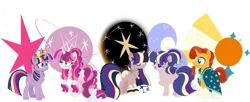 Size: 1024x418 | Tagged: safe, artist:blueberrymuffin02, derpibooru import, sunburst, twilight sparkle, twilight sparkle (alicorn), oc, alicorn, pony, unicorn, base used, big crown thingy, chest fluff, cutie mark background, element of magic, family, female, hair over eyes, jewelry, male, offspring, parent:sunburst, parent:twilight sparkle, parents:twiburst, rainbow power, regalia, shipping, simple background, straight, transparent background, twiburst