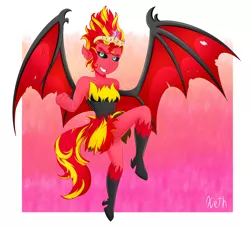 Size: 2824x2577 | Tagged: safe, artist:xethshade, derpibooru import, sunset shimmer, equestria girls, clothes, female, monster, smiling, solo, sunset satan