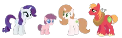 Size: 1521x473 | Tagged: safe, artist:jewelmusic, derpibooru import, big macintosh, rarity, pony, family, female, male, offspring, parent:big macintosh, parent:rarity, parents:rarimac, rarimac, shipping, straight