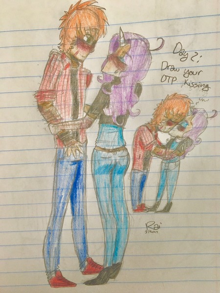 Size: 1280x1706 | Tagged: artist:fluffyrainbowkitty, big macintosh, derpibooru import, female, human, humanized, lined paper, male, rarimac, rarity, safe, shipping, straight, traditional art