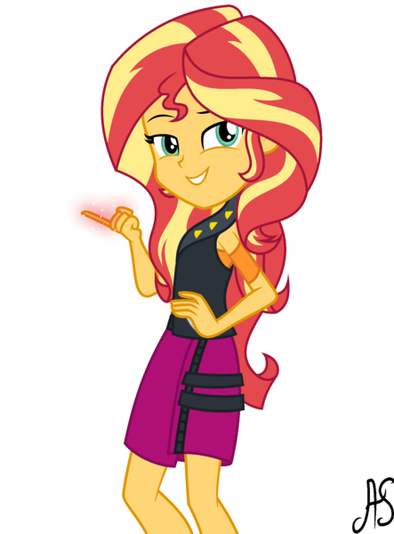 Size: 1633x2210 | Tagged: safe, artist:sparkling-sunset-s08, derpibooru import, edit, sunset shimmer, equestria girls, equestria girls series, street magic with trixie, spoiler:eqg series (season 2), background removed, clothes, female, jacket, leather, leather jacket, magic, simple background, skirt, smug, smugset shimmer, solo, transparent background