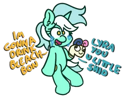 Size: 900x700 | Tagged: semi-grimdark, artist:threetwotwo32232, derpibooru import, bon bon, lyra heartstrings, sweetie drops, pony, unicorn, dialogue, female, hooves, l.u.l.s., lonelyra, mare, sock puppet, teary eyes, this will end in suicide, this will not end well, u lil shid, unfortunate implications