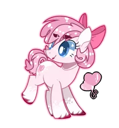 Size: 1345x1441 | Tagged: safe, artist:jxst-alexa, derpibooru import, oc, unofficial characters only, earth pony, pony, bow, female, hair bow, mare, offspring, parent:double diamond, parent:pinkie pie, parents:doublepinkie, simple background, solo, transparent background