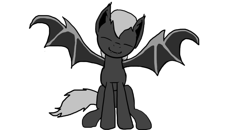 Size: 1920x1080 | Tagged: safe, artist:aetriphous, derpibooru import, oc, oc:arcane moonlight, bat pony, pony, bat pony oc, bat wings, colored, flat colors, gift art, happy, happy pony, hooves, present, solo, spread wings, wings